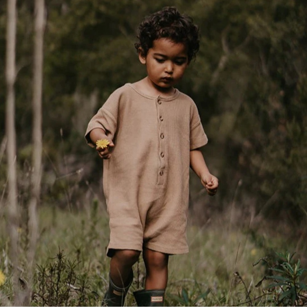 The Simple Folk Waffle Short Jumpsuit 4-5 YRS